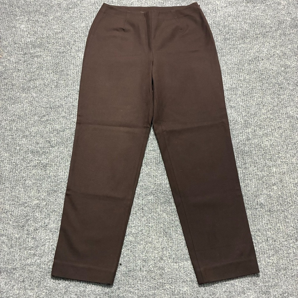 Chico's Womens Pants Size‎ 0.5 Brown Side Zip Stretch Flat Front Mid Rise